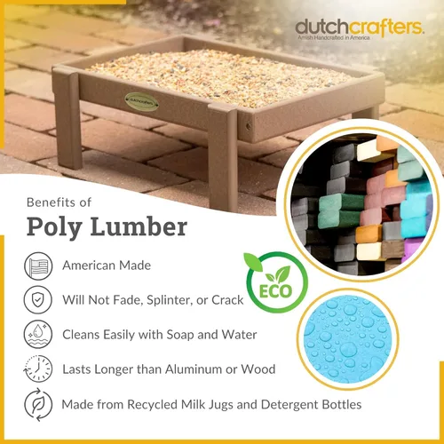 Miniatura 8 de Comedero para pájaros de plataforma DutchCrafters Amish hecho en Estados Unidos, comederos de pie libres para pájaros silvestres al aire libre