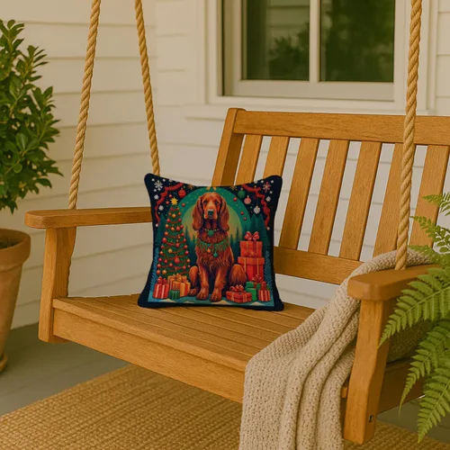 Miniatura 4 de Caroline's Treasures DAC1130PW1414 - Almohada decorativa de tela navideña irlandesa lavable a máquina, almohada decorativa para interiores