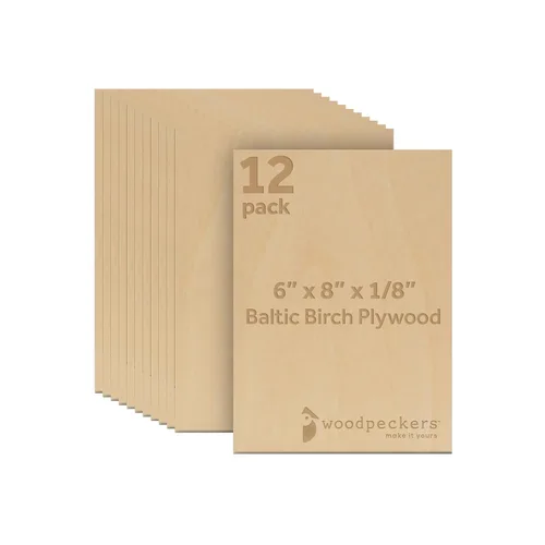 Miniatura 35 de Woodpeckers - Madera contrachapada de abedul báltico, 0.118 in, 1/8 x 5 x 7 pulgadas, paquete de 12 hojas de abedul báltico de grado B/BB, perfectas