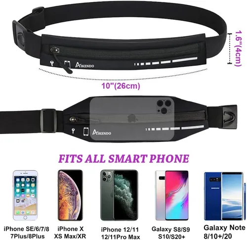 Miniatura 9 de Cinturón delgado para correr para mujeres y hombres, riñonera para corredores, soporte para teléfono, cinturón de cintura para correr, cinturón