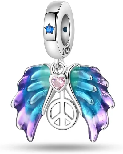 Miniatura 17 de Pulsera y collar de plata de ley 925 con dije de corazón, mariposa, loto, avión, viaje, lindo gato, cuentas, regalo para mujer