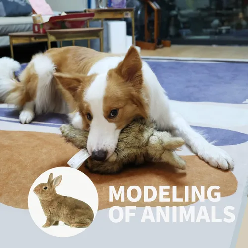 Miniatura 9 de ALL FOR PAWS Juguete Clásico de Conejo Chirriante para Perro, Juguete de Conejo para Perros de Raza Mediana y Grande, Juguete de Buscar