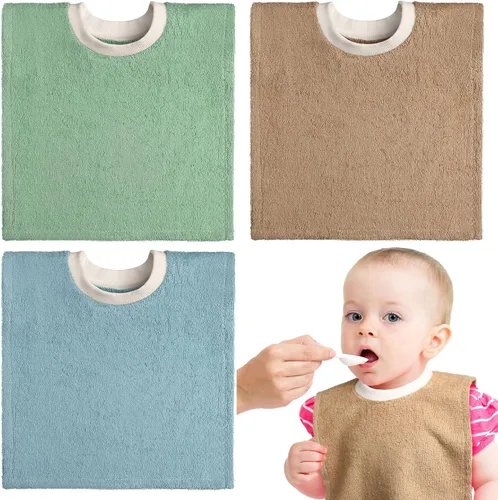 Miniatura 8 de Foaincore 3 piezas de cobertura completa para niños pequeños, baberos de bebé, baberos absorbentes de algodón toalla de rizo para niños pequeños