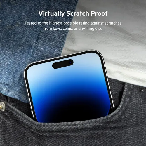 Miniatura 3 de Belkin UltraGlass - Protector de pantalla para iPhone 14 Pro Max, fácil aplicación con bandeja guía de instalación, protector de pantalla de vidrio