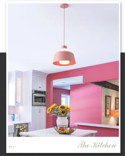Miniatura 6 de ANYLOVE Macaron - Lámpara colgante de isla de cocina, lámparas colgantes rosas de 11 pulgadas con pantalla de vidrio esmerilado, altura ajustable