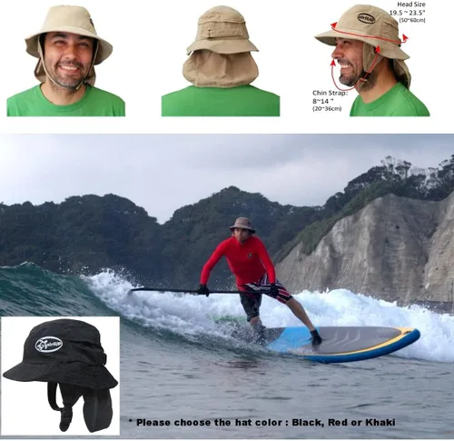 Miniatura 4 de Sombrero de pescador para stand up paddle surf y protección solar ala ancha de poliéster de secado rápido