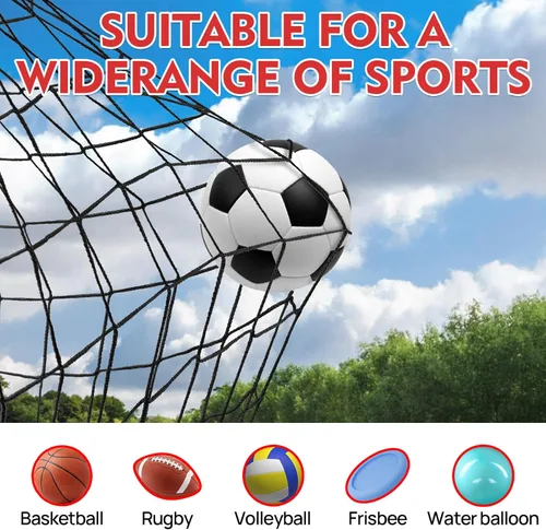 Miniatura 5 de Red de fútbol para patio trasero, redes de fútbol abiertas para niños, red deportiva para entrenamiento de práctica de fútbol, baloncesto, hockey