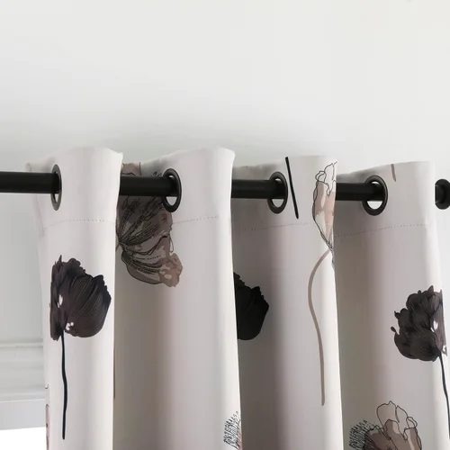 Miniatura 27 de Taisier Home Cortinas de oscurecimiento de habitación con ojales de 45 pulgadas, pintura de tinta tradicional china, hojas estilizadas y flores