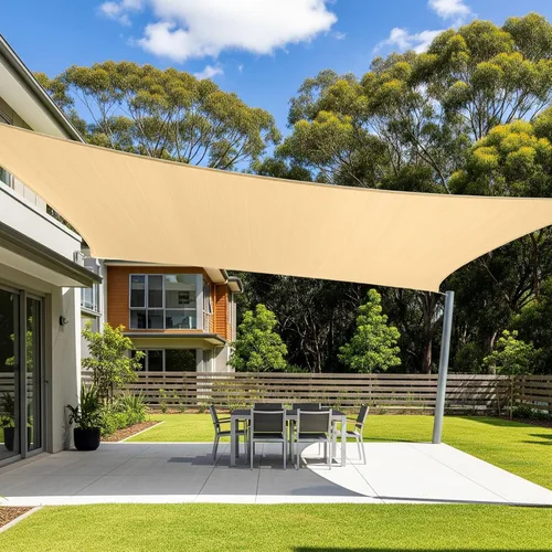 Cool Area Toldo parasol rectangular, tamaño 6.5 x 10 pies, para dar sombra a patios, jardines y exteriores, color arena
