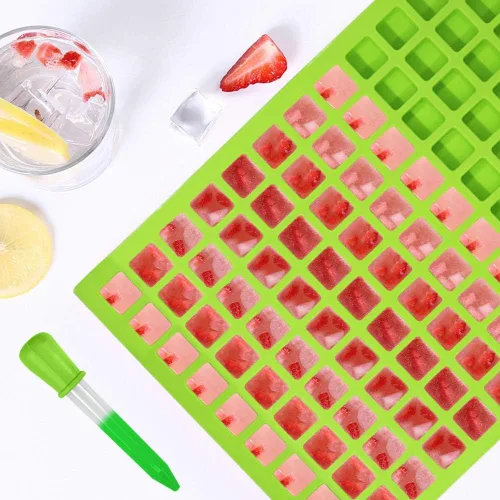 Miniatura 8 de SENHAI 2 paquetes de moldes cuadrados de silicona, 126 cavidades flexibles y antiadherentes para cubitos de hielo, moldes de gelatina de chocolate