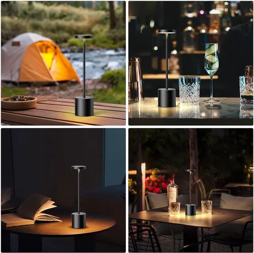 Miniatura 4 de SAKRINGT Lámparas de mesa inalámbricas recargables, luz de mesa LED portátil de 6000mAh operada con batería para restaurante al aire libre, paquete