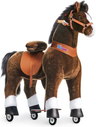 Miniatura 22 de PonyCycle Caballo de paseo para niños pequeños de 3 a 4 años con freno, sin batería (30 pulgadas de altura/tamaño 3 modelo clásico U) poni mecánico