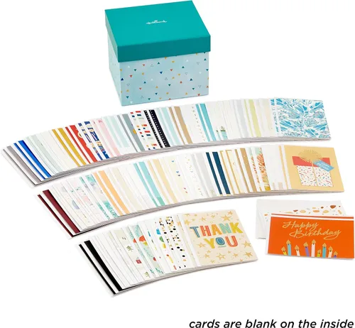 Miniatura 8 de Hallmark Conjunto en caja de tarjetas de felicitación en blanco surtidas para todas las ocasiones con organizador de tarjetas