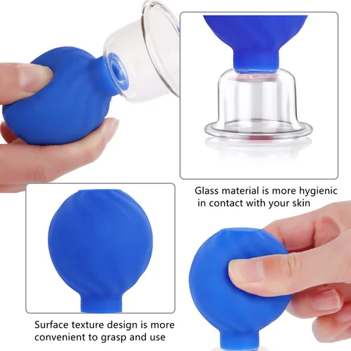 Miniatura 2 de Juego de terapia de ventosas faciales de 4 tamaños, vaso anticelulitis para masaje al vacío de silicona para ojos, terapia de masaje con ventosas