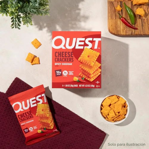 Miniatura 8 de Quest Nutrition - Galletas de queso cheddar picante, 0.35 oz de proteína, bajas en carbohidratos, hechas con queso real, 12