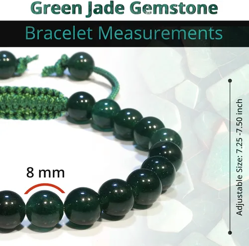 Miniatura 282 de Adjustable Crystal Bracelet – Gemstone Bead Bracelet with Adjustable Macrame String – Chic Gemstone Bracelet for Men and Women – 8mm Round Healing