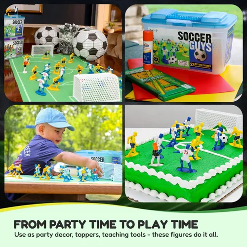 Miniatura 6 de Set de muñecos de fútbol Kasey Kids con 2 equipos completos y más para inspirar la imaginación con juego sin fin (para niños de 3 años o más)