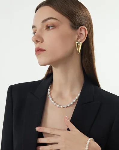 Miniatura 4 de INNERDIVA Aretes de oro con forma de corazón y dulce amor, regalo para mujer