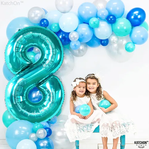 Miniatura 14 de KatchOn, Globo azul del número 1 para el primer cumpleaños, grande, 40 pulgadas, globo azul número 1 para primer cumpleaños, globo azul marino