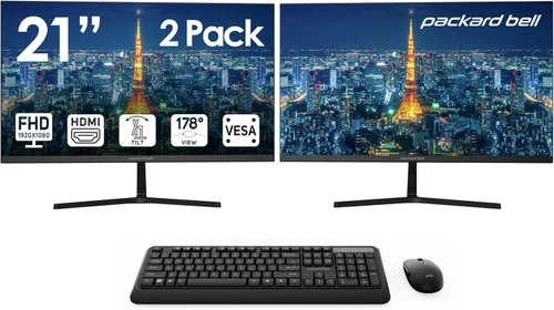 Miniatura 10 de Packard Bell Monitor airFrame FHD de 21 pulgadas, 1920x1080, Ultrawide, compatible con montaje VESA, ajuste de inclinación, HDMI/VGA, bisel delgado