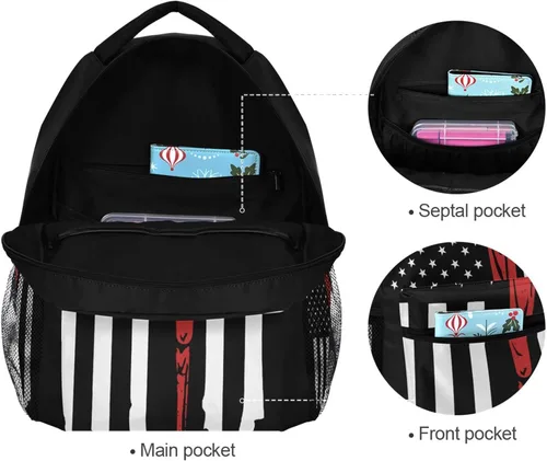 Miniatura 7 de Miaoquhe Mochila de béisbol con la bandera de Estados Unidos para niños, niñas, adolescentes, escuela, casual, mochila escolar para viajes, laptop