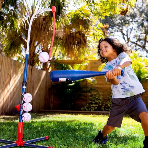 Miniatura 5 de Franklin Sports Grow-with-Me - Soporte de bateo de béisbol para niños + juego de base para jóvenes + niños pequeños - Juego de soporte de bateo