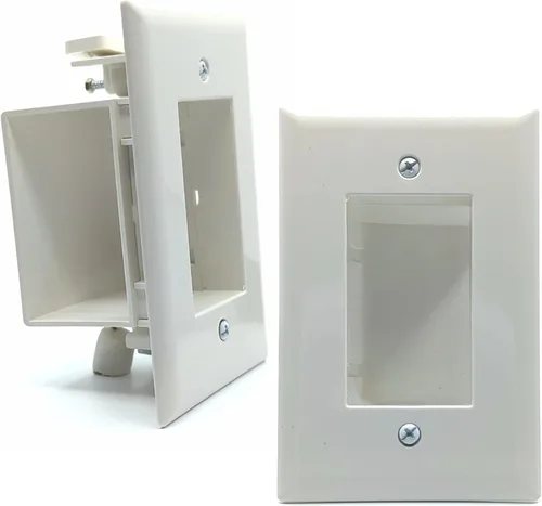 Miniatura 6 de DATA COMM Electronics 45-0008-BK - Placa de pared empotrada de bajo voltaje para montaje fácil, perfil delgado, se adapta detrás de soportes