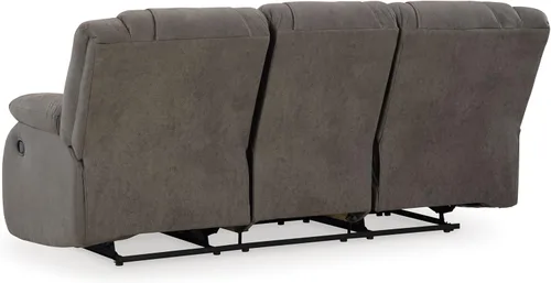 Miniatura 11 de Signature Design by Ashley First Base - Sofá reclinable manual de piel sintética contemporánea, color gris
