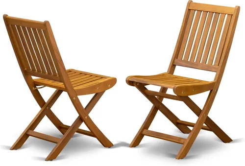 Miniatura 4 de East West Furniture DEDK9CWNA - Juego de comedor de 9 piezas para patio al aire libre, incluye una mesa rectangular de madera de acacia y 8 sillas