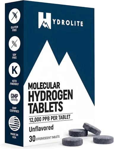 Miniatura 13 de Comprimidos de hidrógeno molecular HydroLite para agua potable con magnesio La concentración más alta de H2 12,000 PPB Potenciador de energía