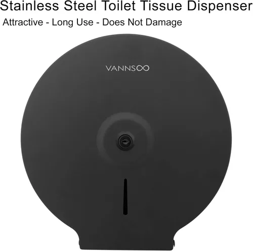 Miniatura 2 de Dispensador Comercial de Papel Higiénico Jumbo, Soporte de Pared de Acero Inoxidable para Rollos de 9 Pulgadas, Dispensador de Papel Higiénico