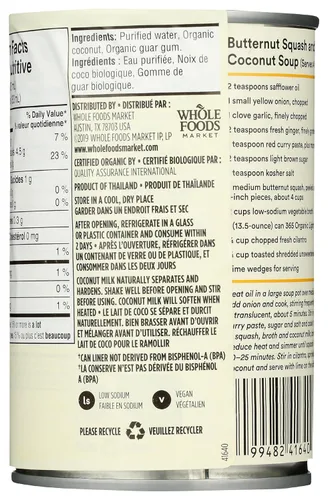 Miniatura 4 de 365 by Whole Foods Market, Leche de coco ligera orgánica, 13.5 onzas líquidas