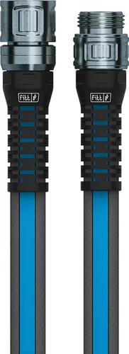 Miniatura 2 de FITT Force Pro Manguera de agua, manguera de jardín plana resistente ultra flexible duradera sin torceduras de grado comercial, gris y azul, 100