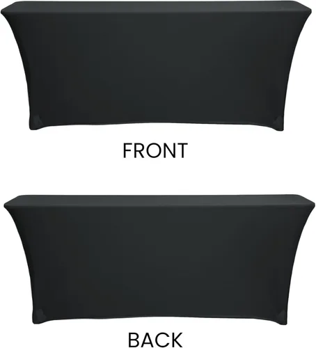 Miniatura 2 de YOUR CHAIR COVERS - Mantel elástico rectangular estándar de elastano de 6 pies x 18 pulgadas, color negro