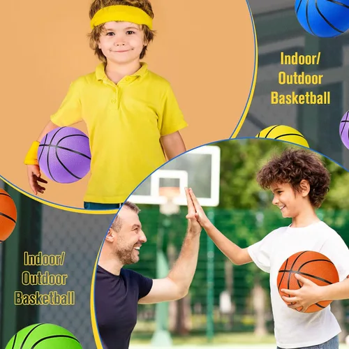 Miniatura 6 de Jerify - Juego de 12 pelotas de baloncesto de goma de tamaño oficial para niños, junior y jóvenes, para interiores y exteriores, con bomba, regalos