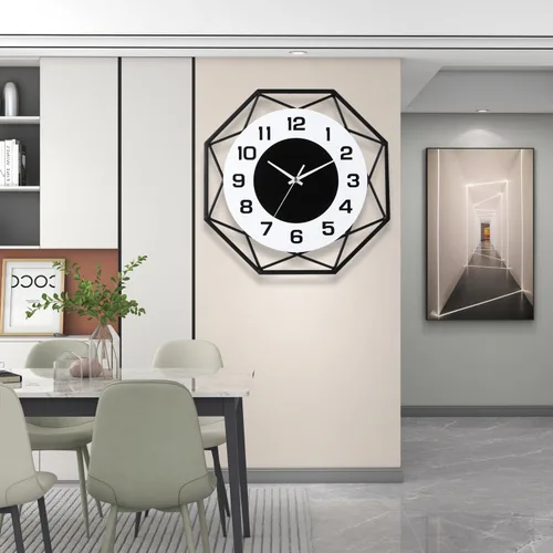 Miniatura 4 de Dankeit Reloj de pared decorativo de 13 pulgadas, cuarzo silencioso de calidad sin tictac, funciona con pilas, grande para sala de estar, cocina, 697