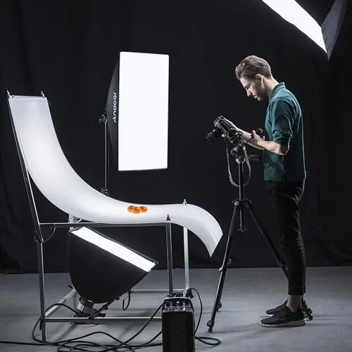 Miniatura 7 de Andoer Softbox - Kit de iluminación para fotografía, equipo de estudio profesional con caja de luz de 20 x 28 pulgadas, bombilla de temperatura 3