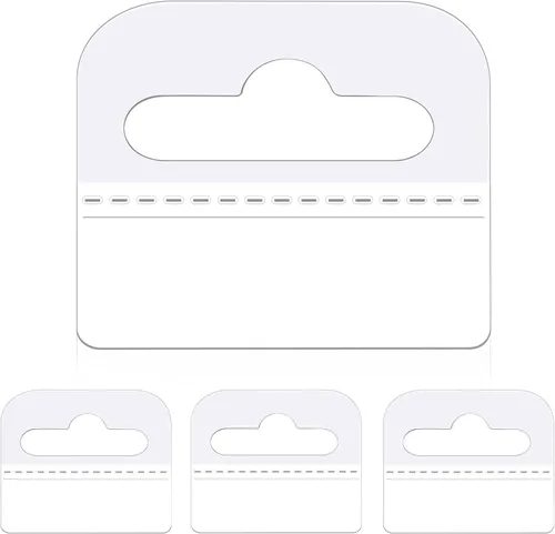 Miniatura 10 de Blulu 1500 Piezas Etiquetas Colgantes Transparentes con Ranura Agujero Pestañas Colgantes Autoadhesivas Etiquetas Colgantes Transparentes Plásticas