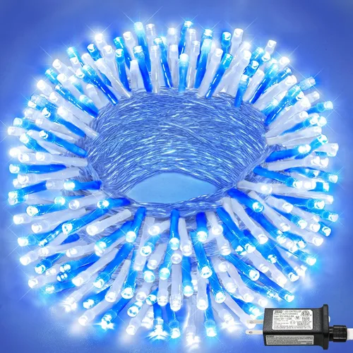 Miniatura 24 de Tira de 200 luces LED de 66 pies para exteriores, luces de Navidad conectables para interiores, cable transparente, impermeable, 8 modos de luces