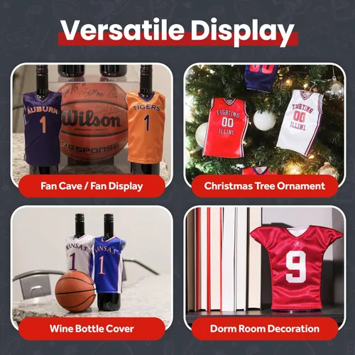 Miniatura 3 de Officially Licensed Miniature Sports Jersey Stand & Mini Hanger Included, Sports Fan Gift, Wine Bottle Sleeve, Holiday Ornament