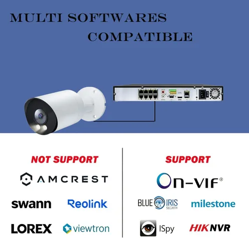 Miniatura 6 de Real HD Cámara IP POE de visión nocturna a todo color de 6MP para sistemas IP NVR, con luces blancas visibles, ángulo de visión de 105°, al aire