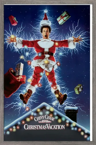 National Lampoon's Christmas Vacation - Póster de pared de una hoja, 22.4 pulgadas de largo x 14.7 pulgadas de ancho, versión enmarcada de madera de