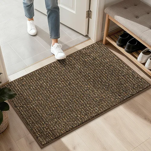 Miniatura 22 de BEQHAUSE Alfombra de Entrada de 20"x32" Tapete Interior para Puerta Antideslizante Lavable, Alfombras de Pasillo Absorbentes y Resistentes a Manchas