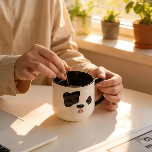 Miniatura 4 de Juego de 2 tazas de café de cerámica de 12 onzas para mujeres y hombres