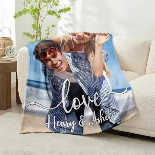 Miniatura 3 de ShineSand envía al día siguiente, cobija personalizada con texto de foto - impresa en EE. UU., cobijas con fotos personalizadas, regalos de Navidad