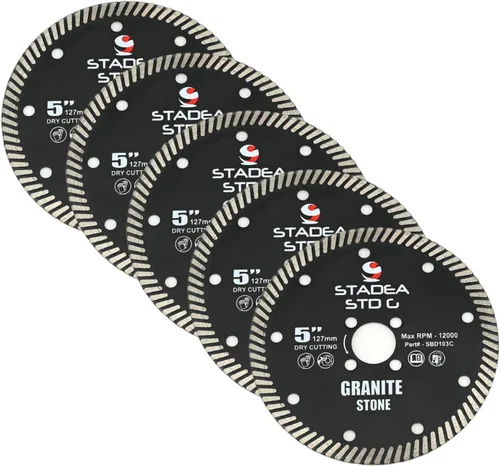 Miniatura 16 de SBD101C Hoja de sierra de diamante de 4 pulgadas de corte continuo turbo seco - Corta granito cuarcita, compatible con amoladora, cortador
