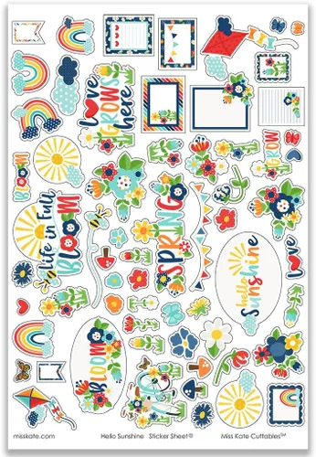Miniatura 4 de Kit de papel y calcomanías – Hello Sunshine – Kit de álbum de recortes de primavera – Papel de doble cara de 12 x 12 pulgadas + calcomanías