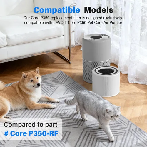 Miniatura 2 de Core P350 Filtro de repuesto para el cuidado de mascotas para purificador de aire LEVOIT Core P350, Funmit 3 en 1 nuevo pre de tela fina no tejida