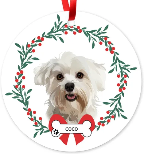 Miniatura 13 de Adorno de Navidad personalizado de Beagle, adorno personalizado con nombre de mascota, regalos para los amantes de los perros Beagle, decoración