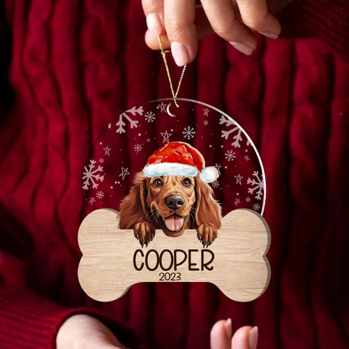 Miniatura 38 de Nazenti American Pit Bull Terrier Adorno de Navidad, adorno de perro fotográfico, adorno de perro personalizado, adornos de fotos de madera